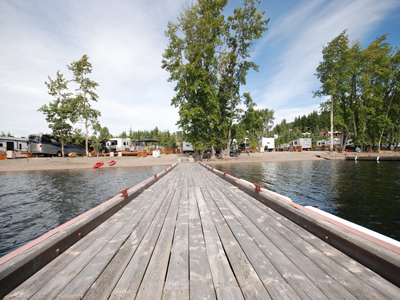 Beachfront Campsites at Birch Bay Resort on Francois Lake, BC