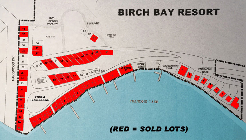Site Plan - Birch Bay Resort on Francois Lake, BC